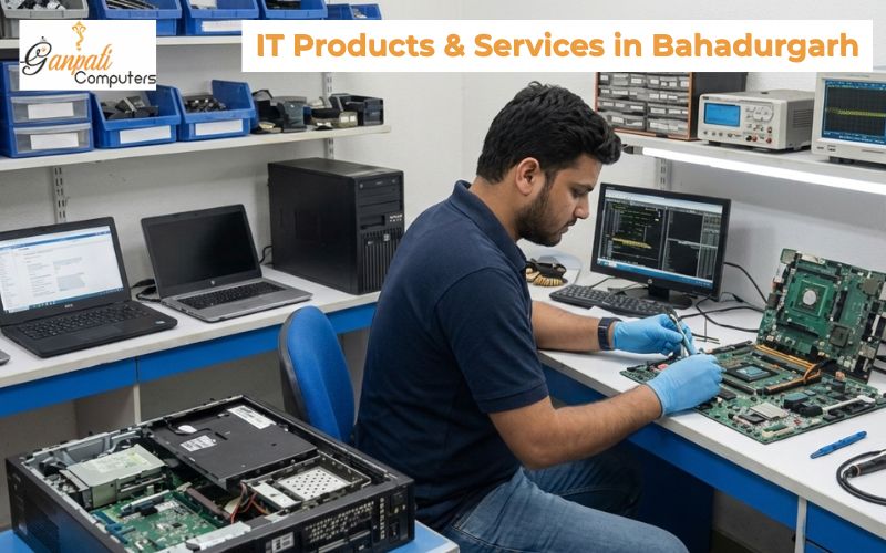 Reliable IT Products and Services in Bahadurgarh by Ganpati Computers including repair, networking, and AMC support.