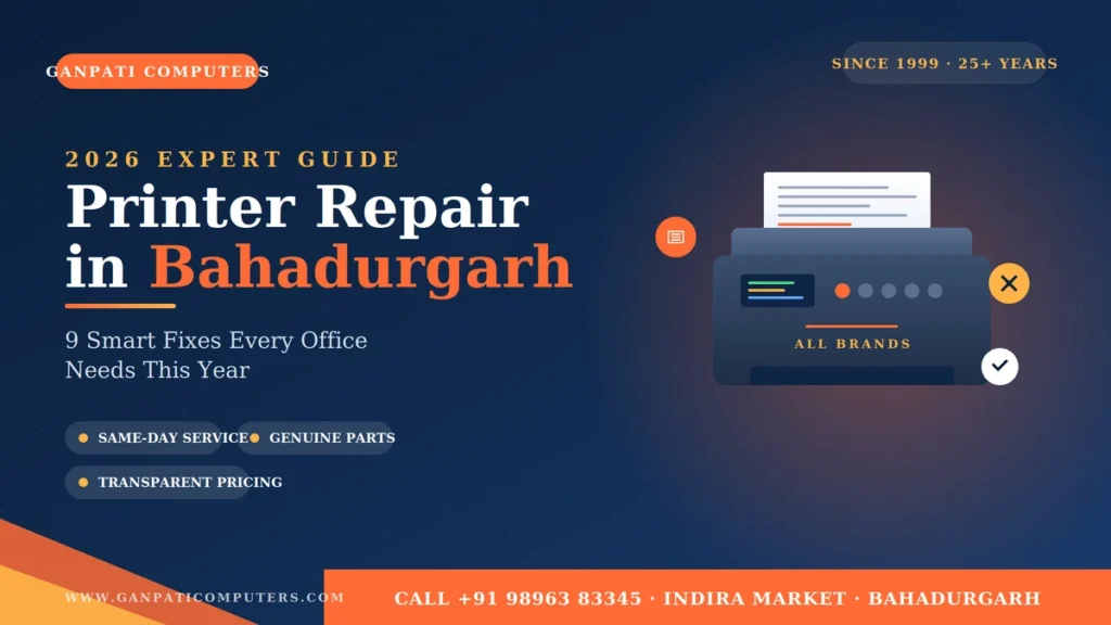 Engineer performing Printer Repair in Bahadurgarh at Ganpati Computers