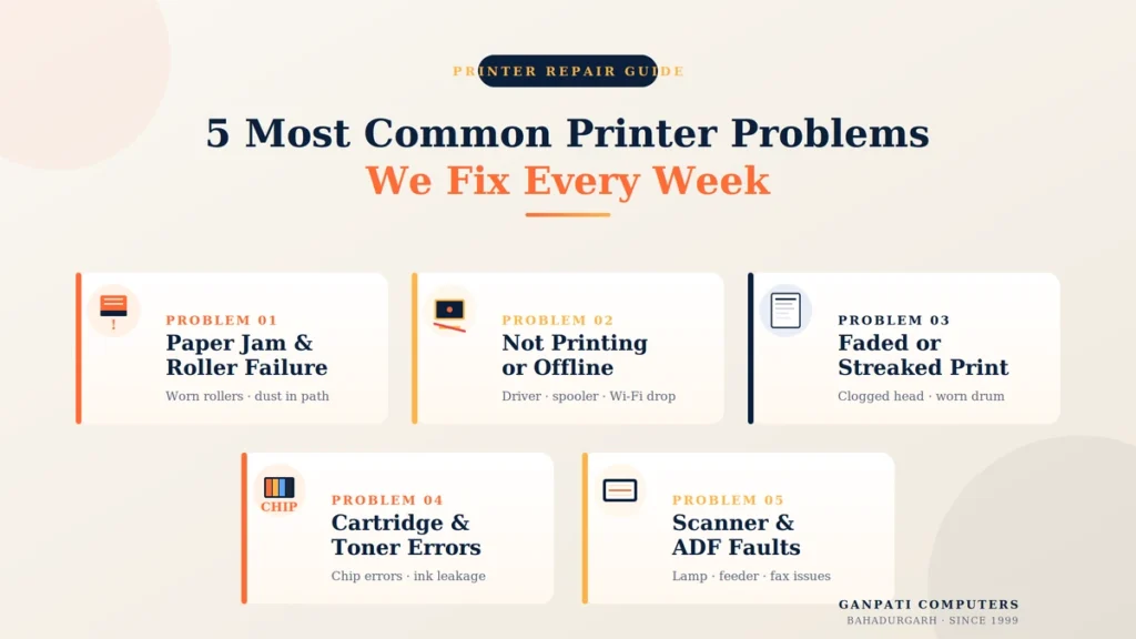 Engineer performing Printer Repair in Bahadurgarh at Ganpati Computers