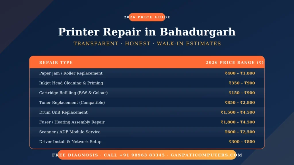 03 Printer Repair Price Guide 2026