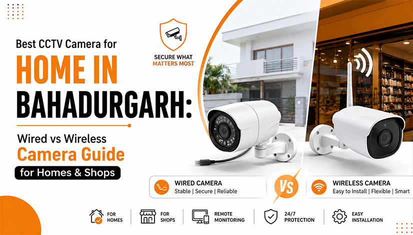 Best CCTV Camera for Home in Bahadurgarh comparing wired and wireless security cameras