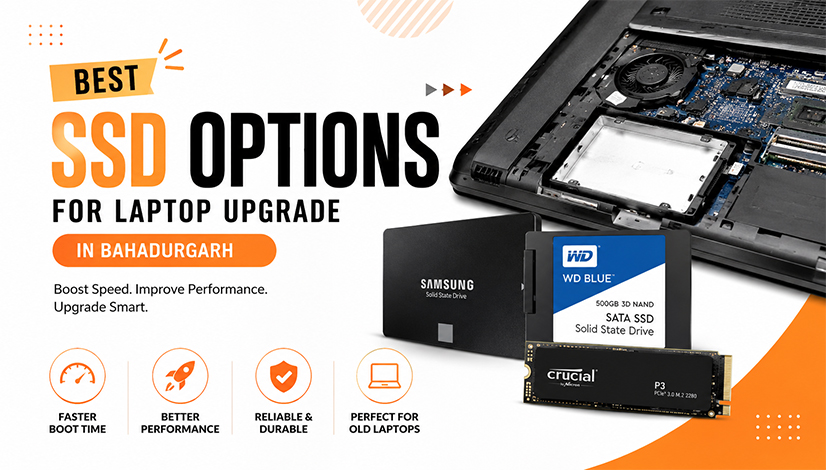 Best SSD options for laptop upgrade in Bahadurgarh including SATA and NVMe solid state drives