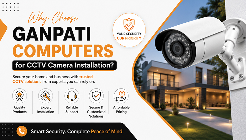 Ganpati Computers CCTV camera installation for home and business security in Bahadurgarh