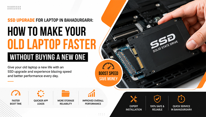 SSD Upgrade for Laptop in Bahadurgarh to improve the performance of an old laptop