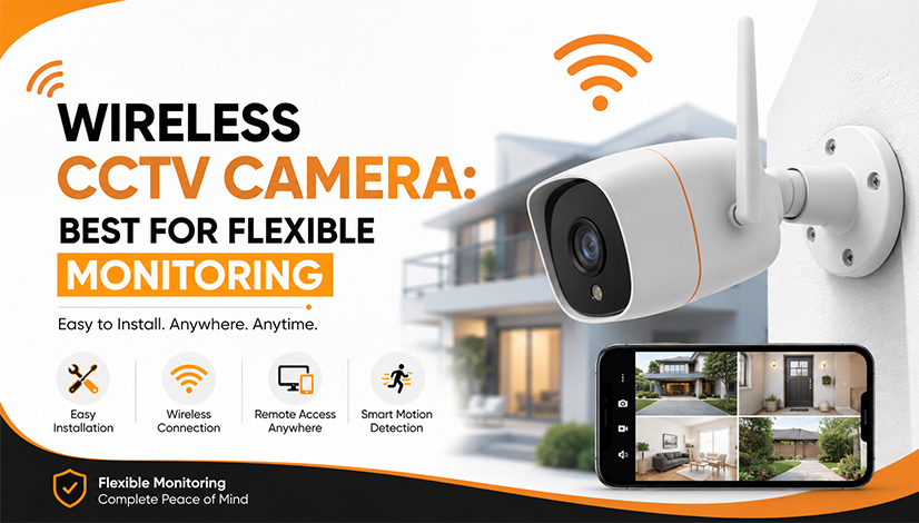 Wireless CCTV camera for flexible home monitoring with remote smartphone access