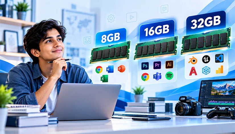 How much RAM you need in 2026 comparing 8GB, 16GB and 32GB for different workloads